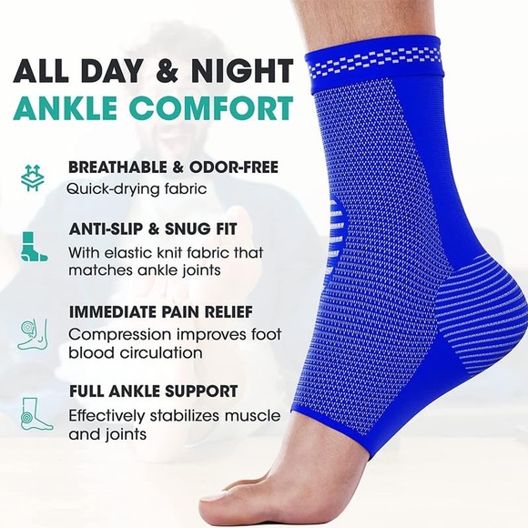 Foot & Ankle Brace Socks for Sprained Ankle Compression Sleeve - Ankle Support - Picture 5 of 10